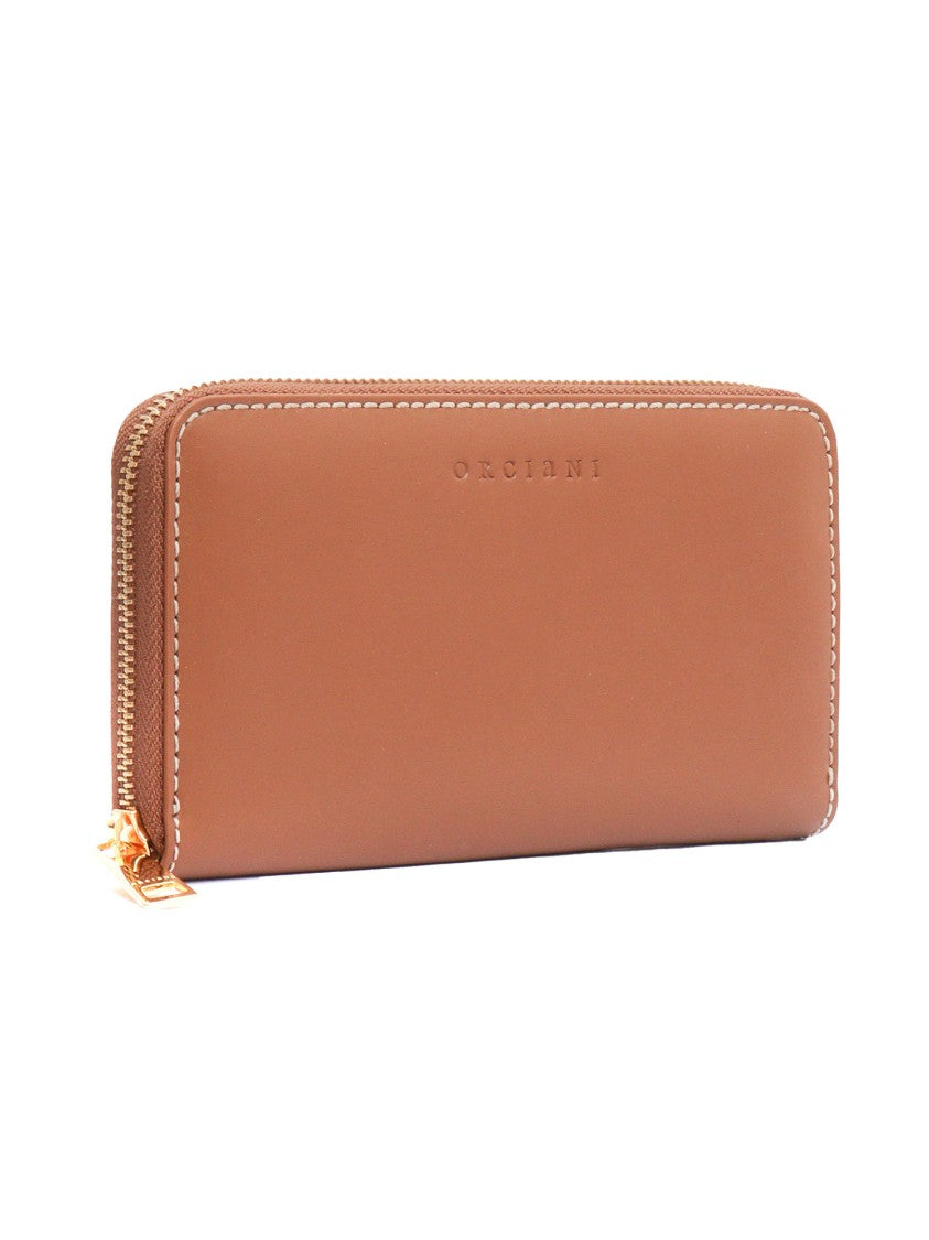 Claudio Orciani Brown Zip-Around Wallet