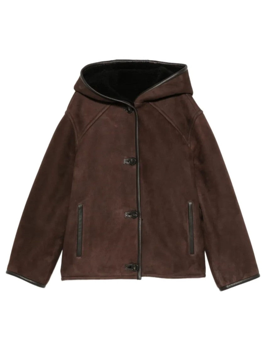 Yves Salomon Lambskin Suede Jacket With Shearling-Lined Hood