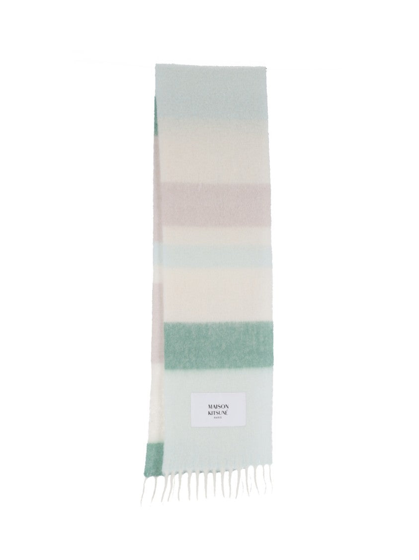 Maison Kitsuné Multicolor Striped Alpaca-Blend Scarf