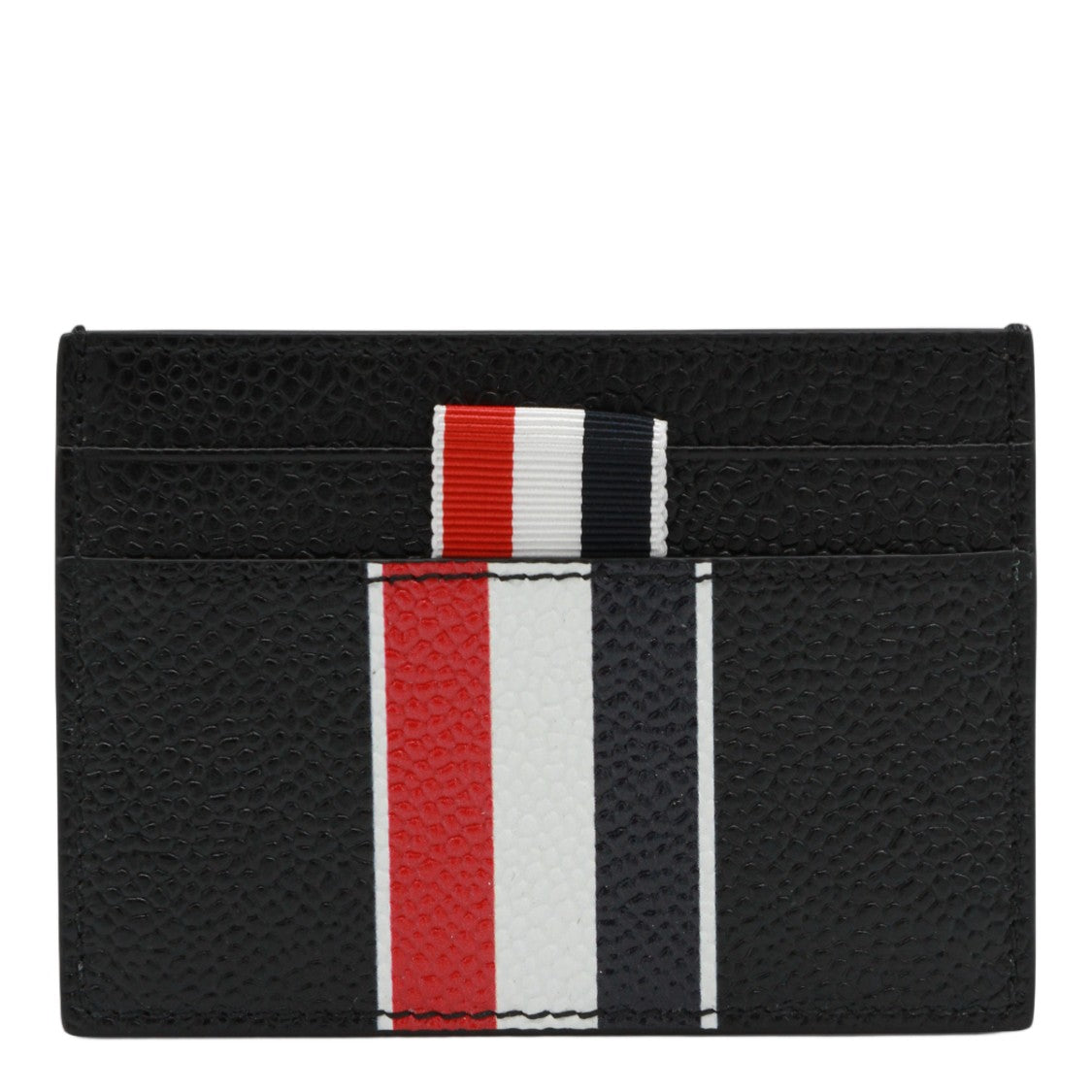 Thom Browne Textured Vertical Stripe Leather Cardholder Wallet