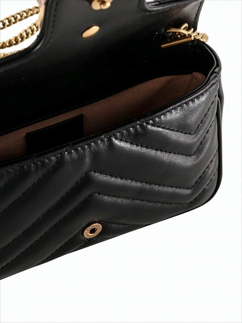 Gucci Quilted Black Leather Shoulder Bag