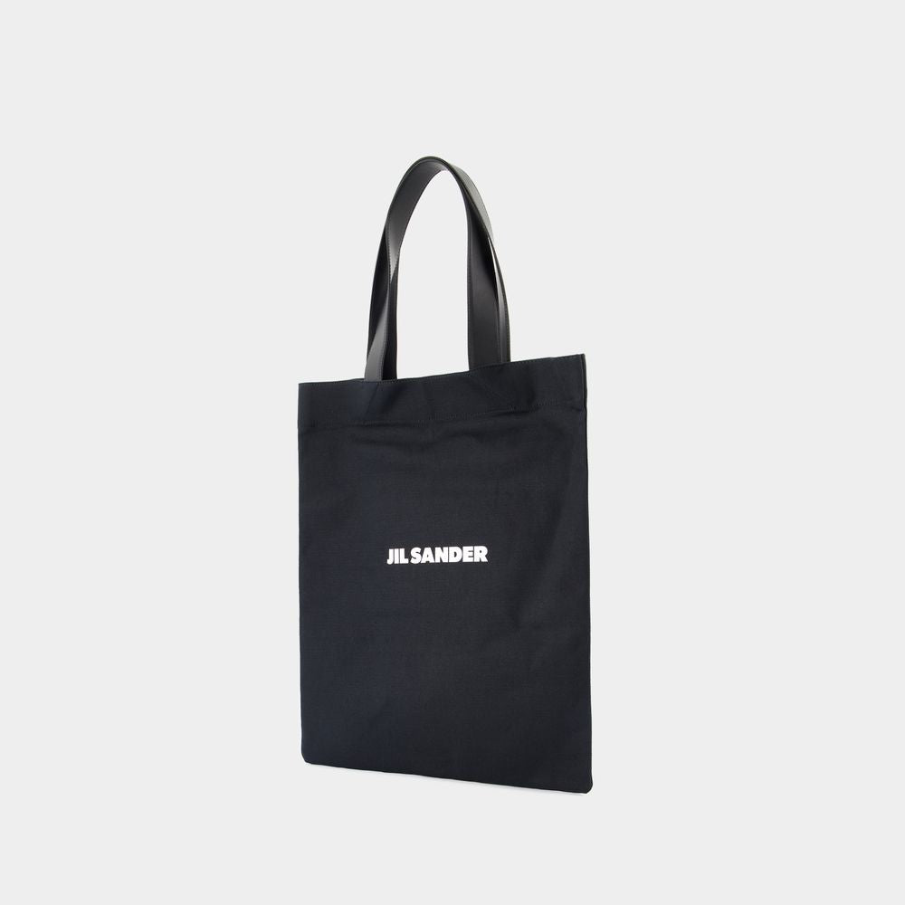 Jil Sander Book Tote Shopper Bag - Cotton - Black