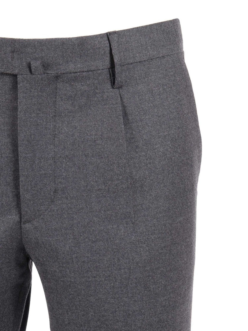 Briglia Slim Fit Cuffed Pleated Straight-Leg Pants