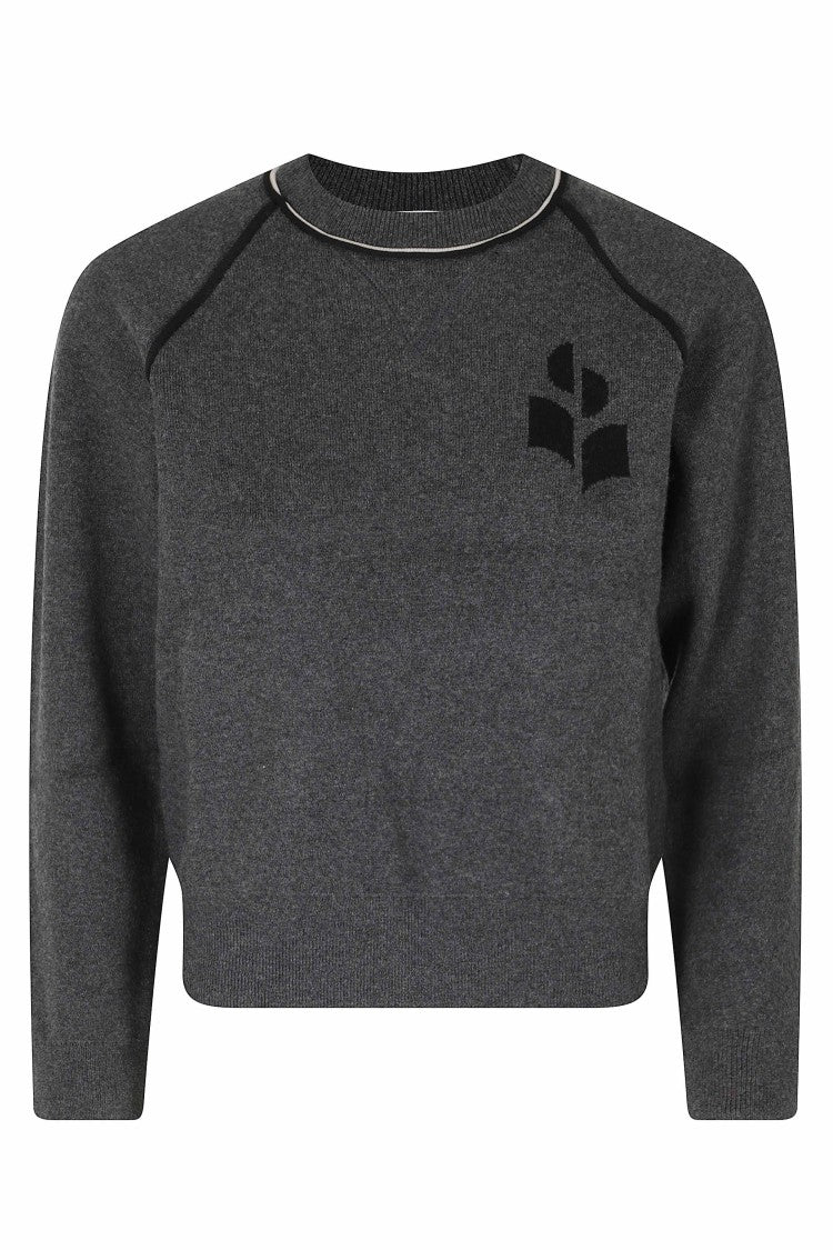 Isabel Marant Étoile Anthracite Loriby Cropped Cotton-Blend Sweater