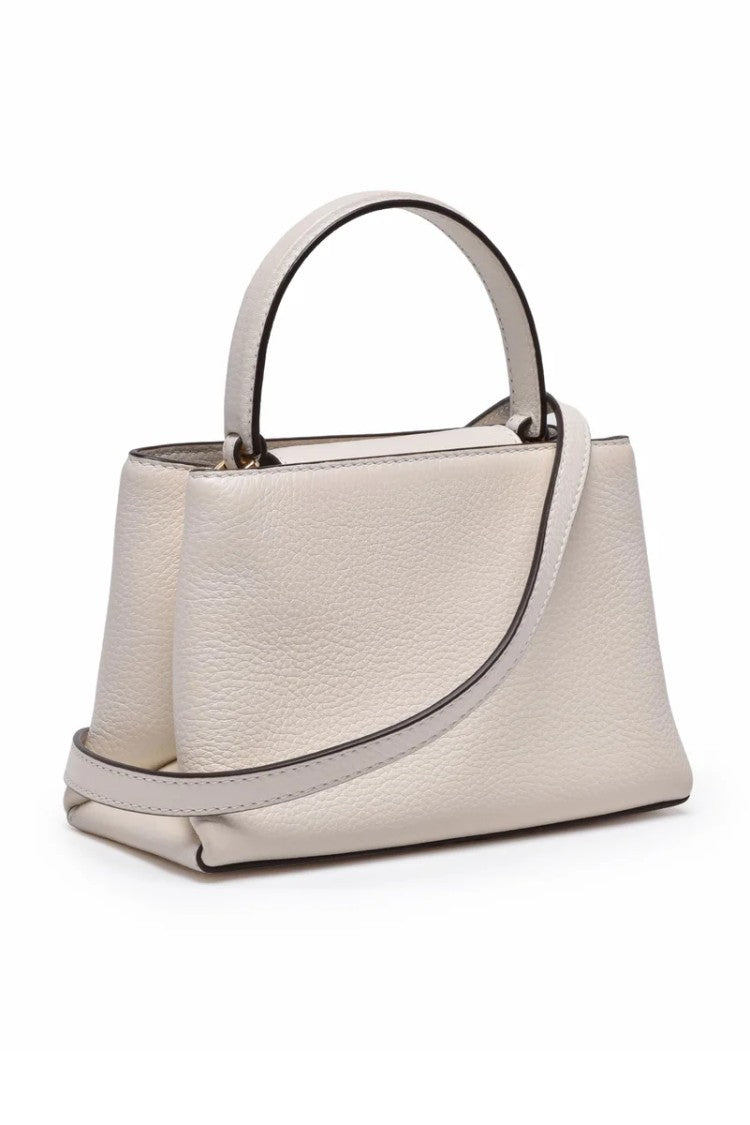 Tory Burch Britten Satchel Tote Bag - White