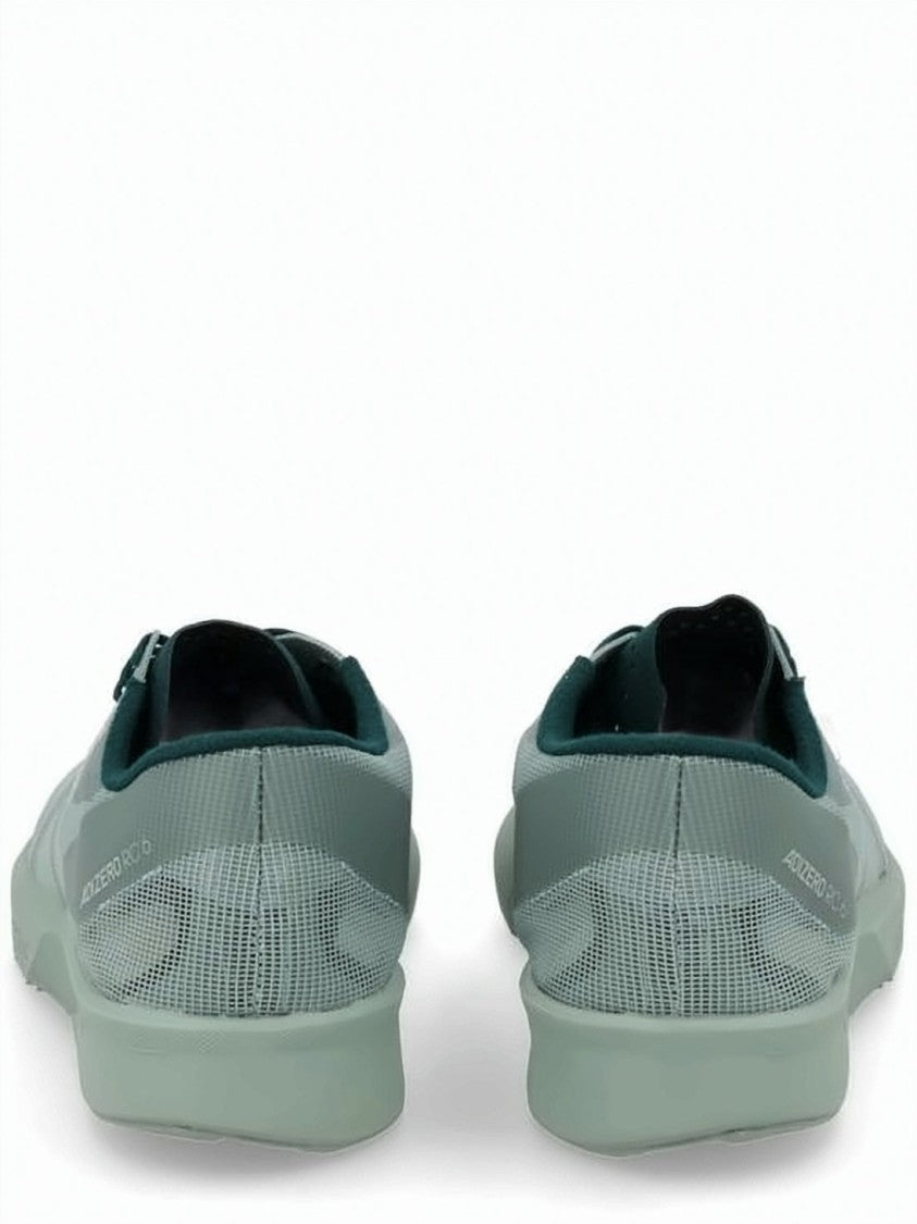 Y-3 Streamlined Green Sneakers With Tonal Stripes