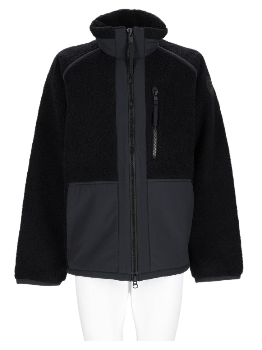 Canada Goose Black Textured High Collar Wool-Blend Jacket