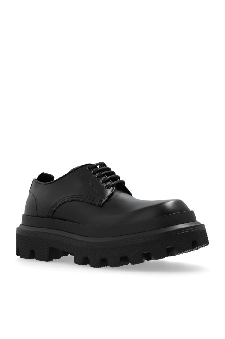 Dolce & Gabbana Derby Shoes In Black Leather