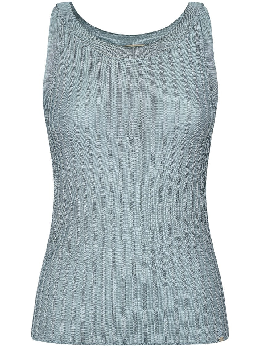 Herno Ribbed Texture Fitted Top