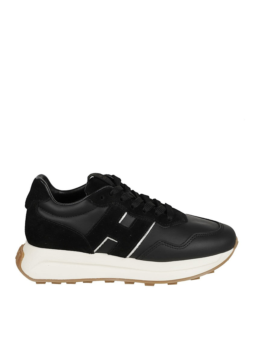 Hogan Smooth Leather Sneakers With Suede Details