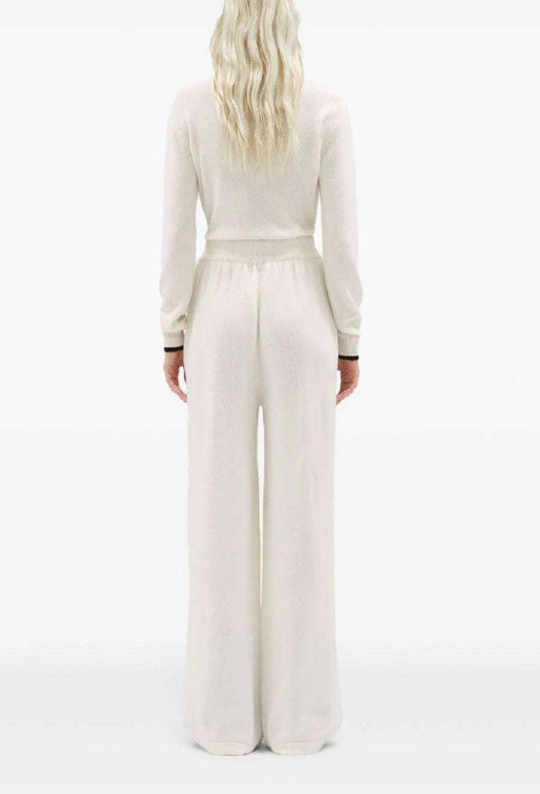 Msgm Wide-Leg Wool Blend Trousers
