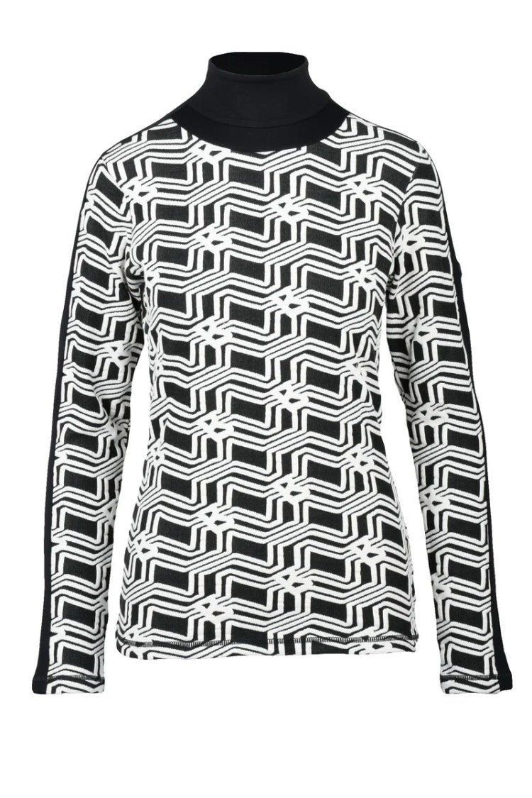 Bogner Fitted Turtleneck - Black/White