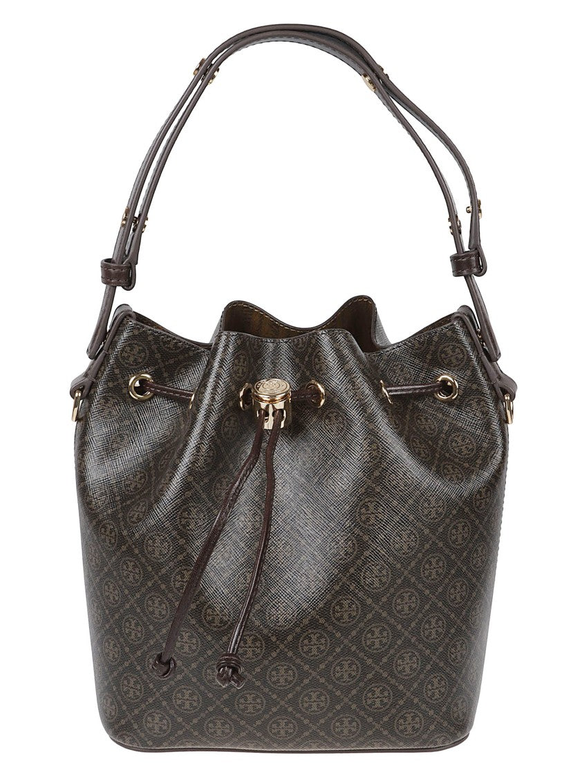 Tory Burch Structured Bucket Bag With Monogram Design