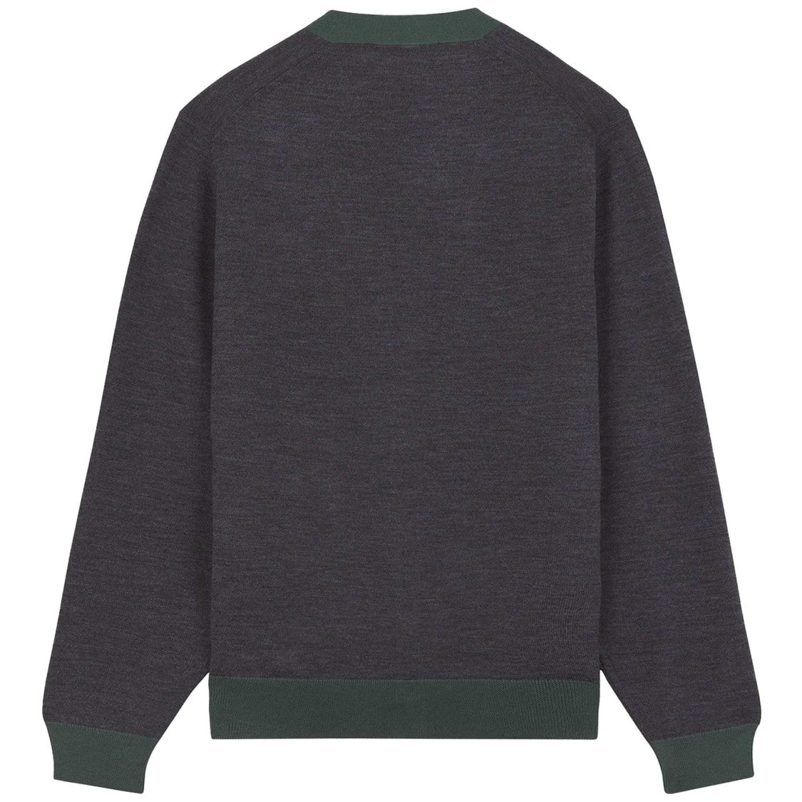 Maison Kitsuné Wool Cardigan With Deep V-Neckline And Embroidered Emblem