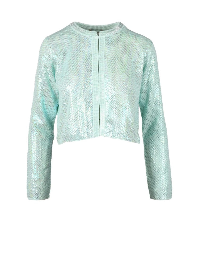 Twin-Set Aqua Green Cotton Cardigan