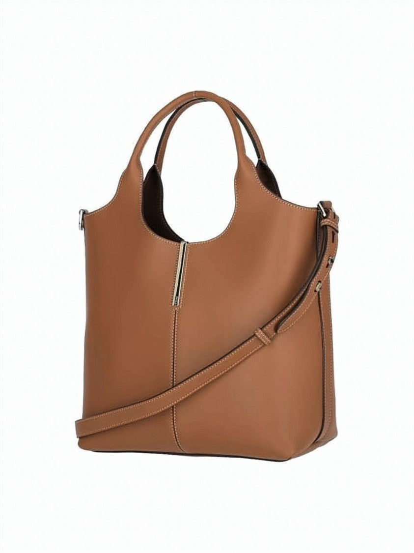 Tod's Structured Smooth Calf Leather Tote Bag