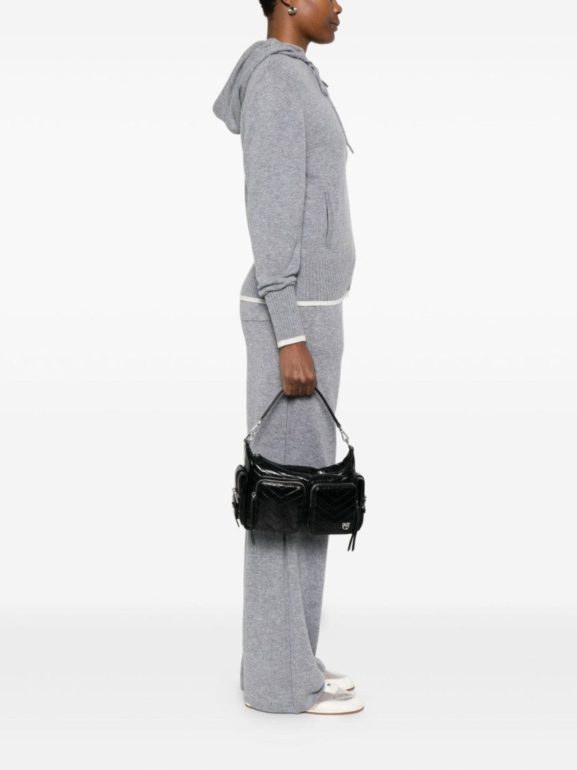 Pinko Quilted Calf Leather Shoulder Bag