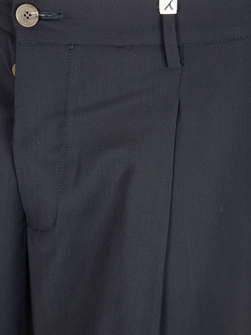 Myths Straight-Leg Black Trousers With Tailored Design And Flap Pockets