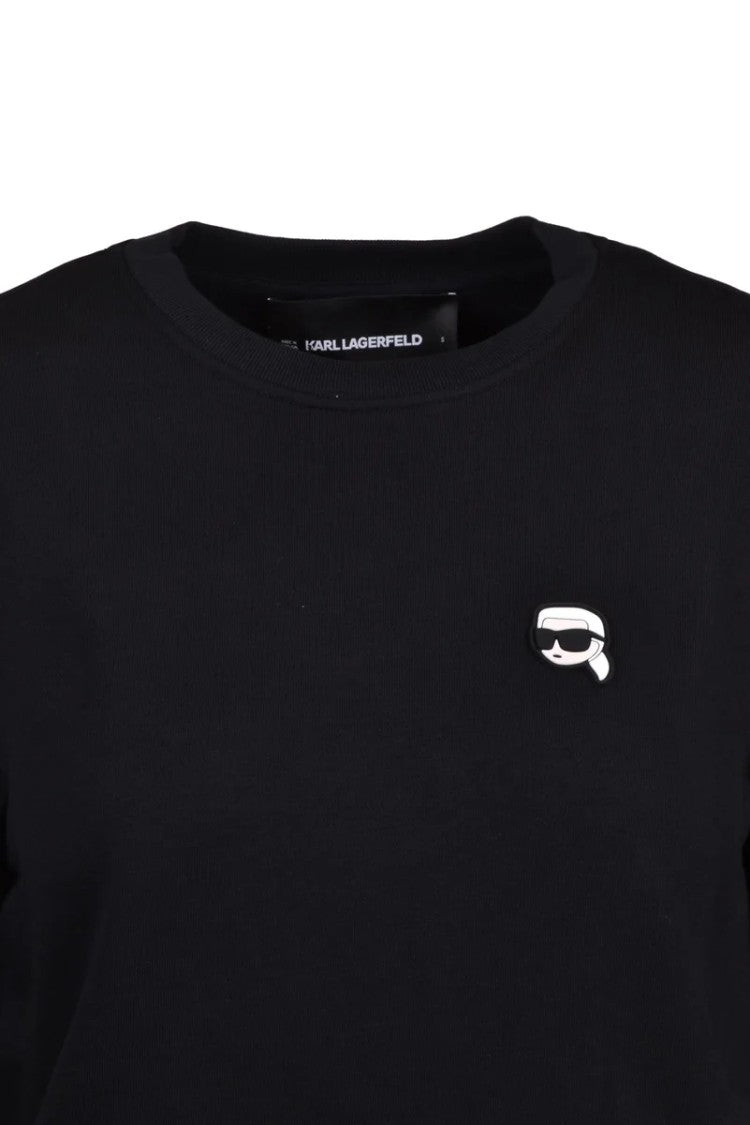 Karl Lagerfeld Black Cotton Recycled Polyester Men's Crewneck Sweatshirt