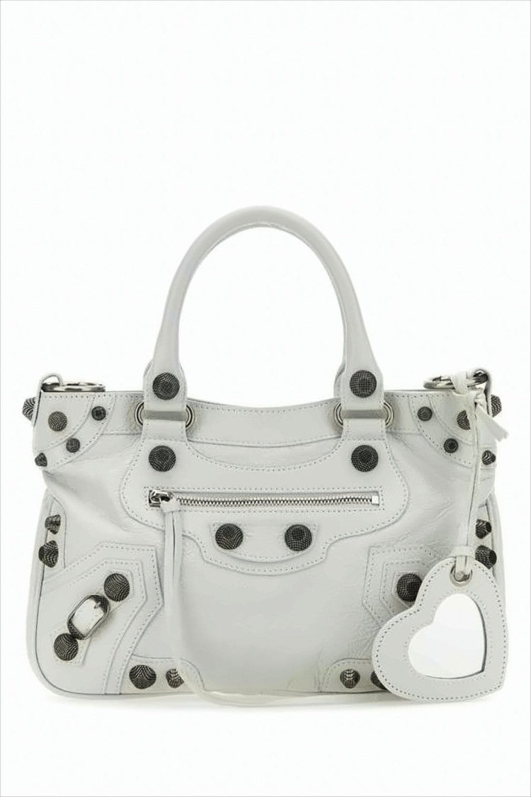 Balenciaga Soft Lambskin Shoulder Bag With Structured Shape And Mirror Charm