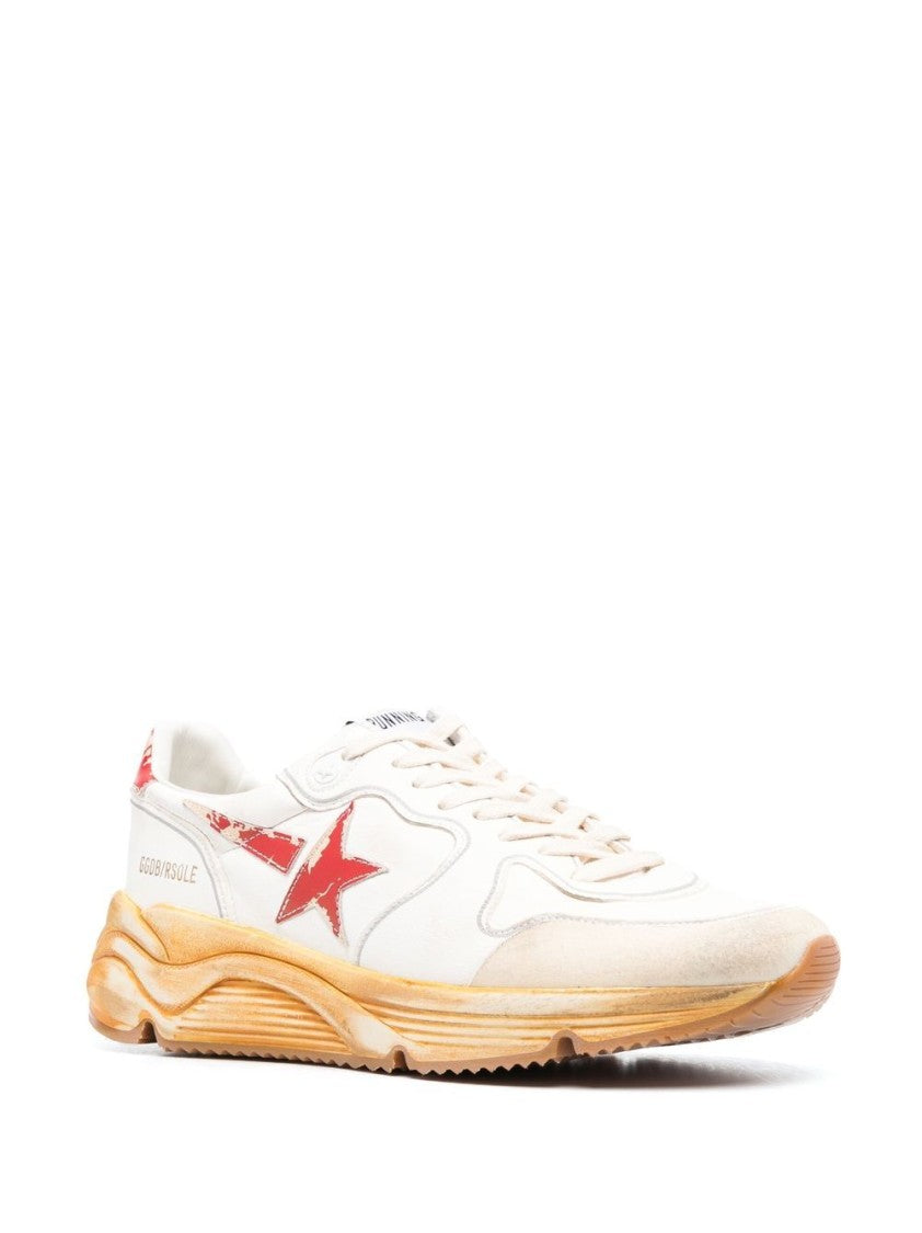 Golden Goose White Canvas And Leather Sneakers