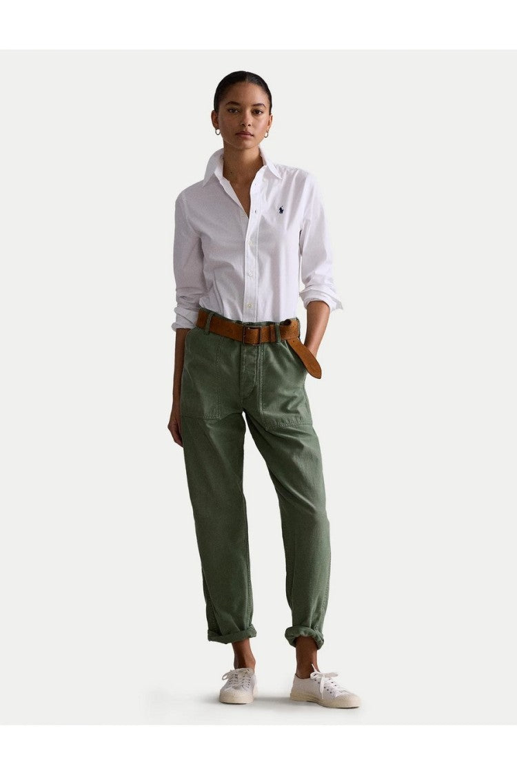 Polo Ralph Lauren Classic White Button-Down Shirt In Cotton-Elastan Blend