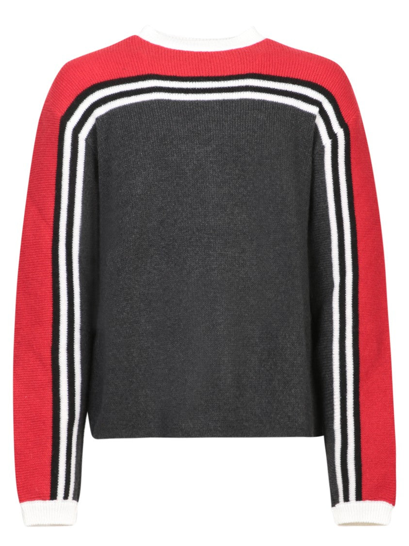 Msgm Sporty Knit Sweater With Striped Detailing And Comfort