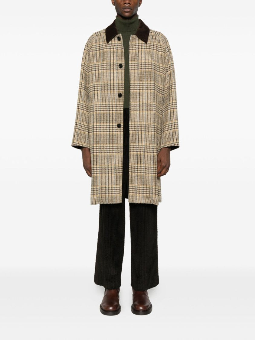 Amaranto Beige Plaid Amaranto Giacconi Coat