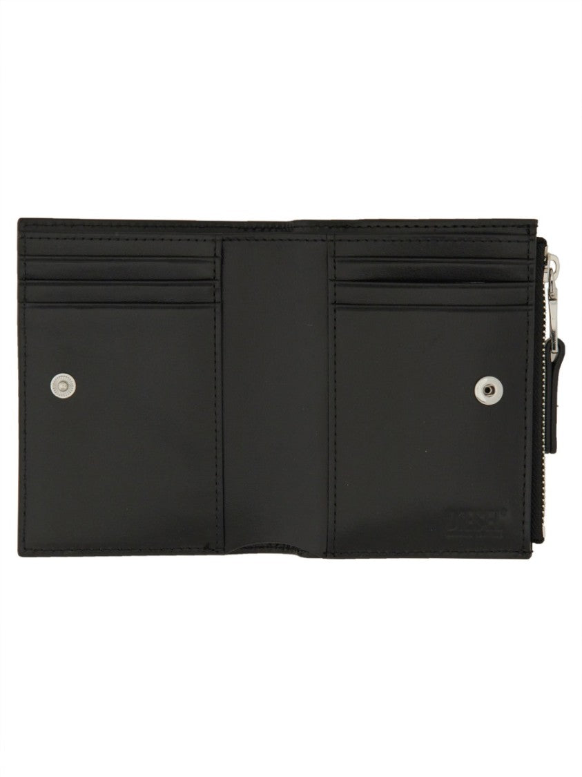 Diesel Neutrals Rectangular Oval Emblem Wallet