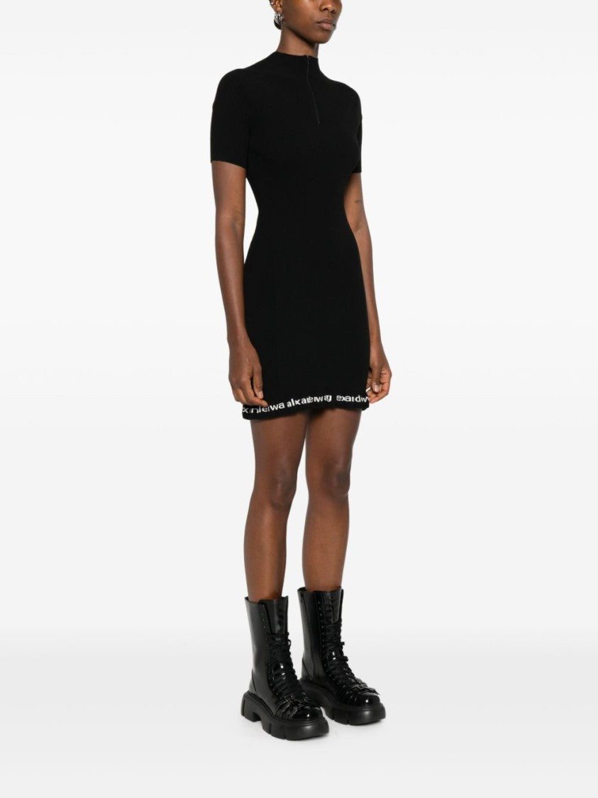 Alexander Wang Form-Fitting Mini Dress With High Neckline