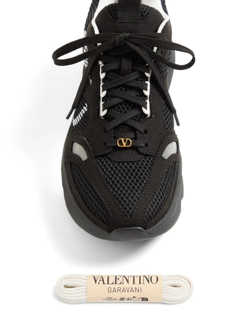 Valentino Black Demivee Mesh Sporty Sneakers