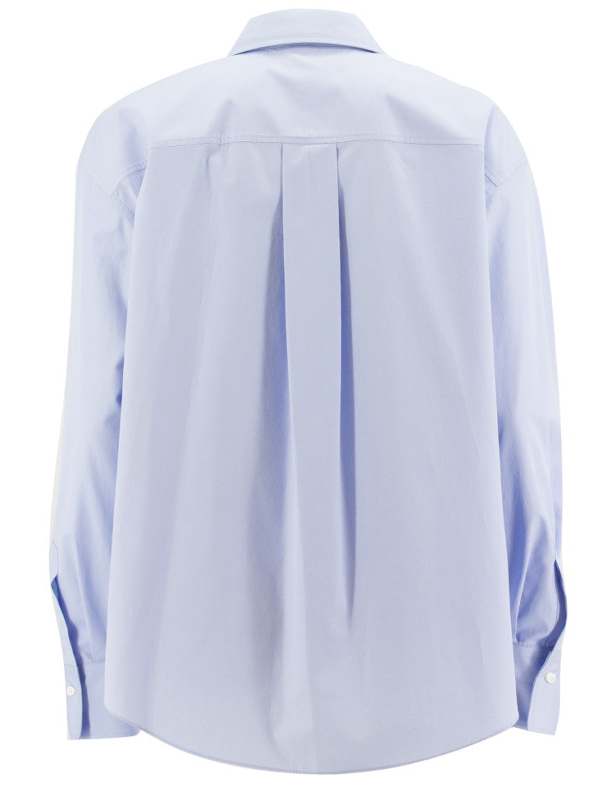 Brunello Cucinelli Celeste Long-Sleeved Shirt With Delicately Knotted Lavallière