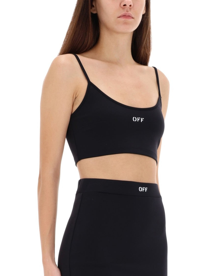 Off-White Fitted Crop Top