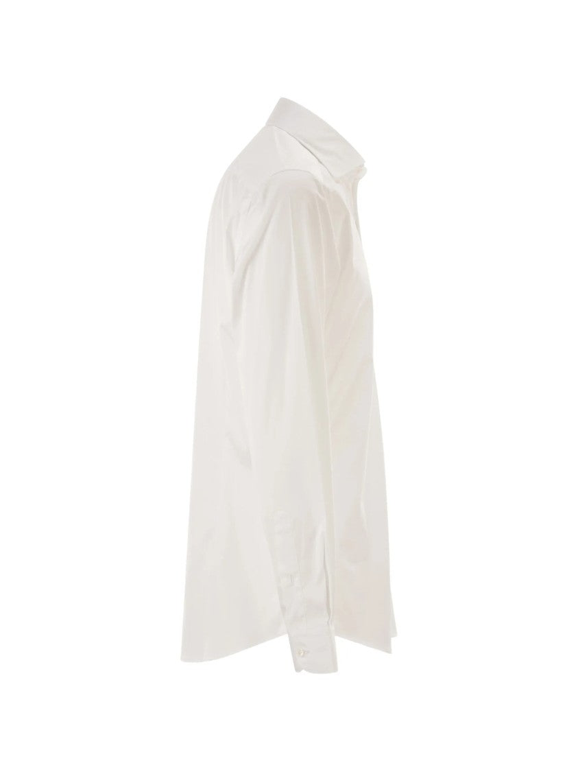 Fay White Long-Sleeve Button-Down Formal Shirt