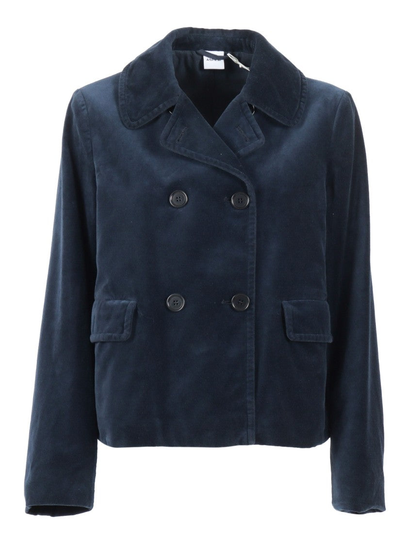 Aspesi Navy Blue Double-Breasted Jacket