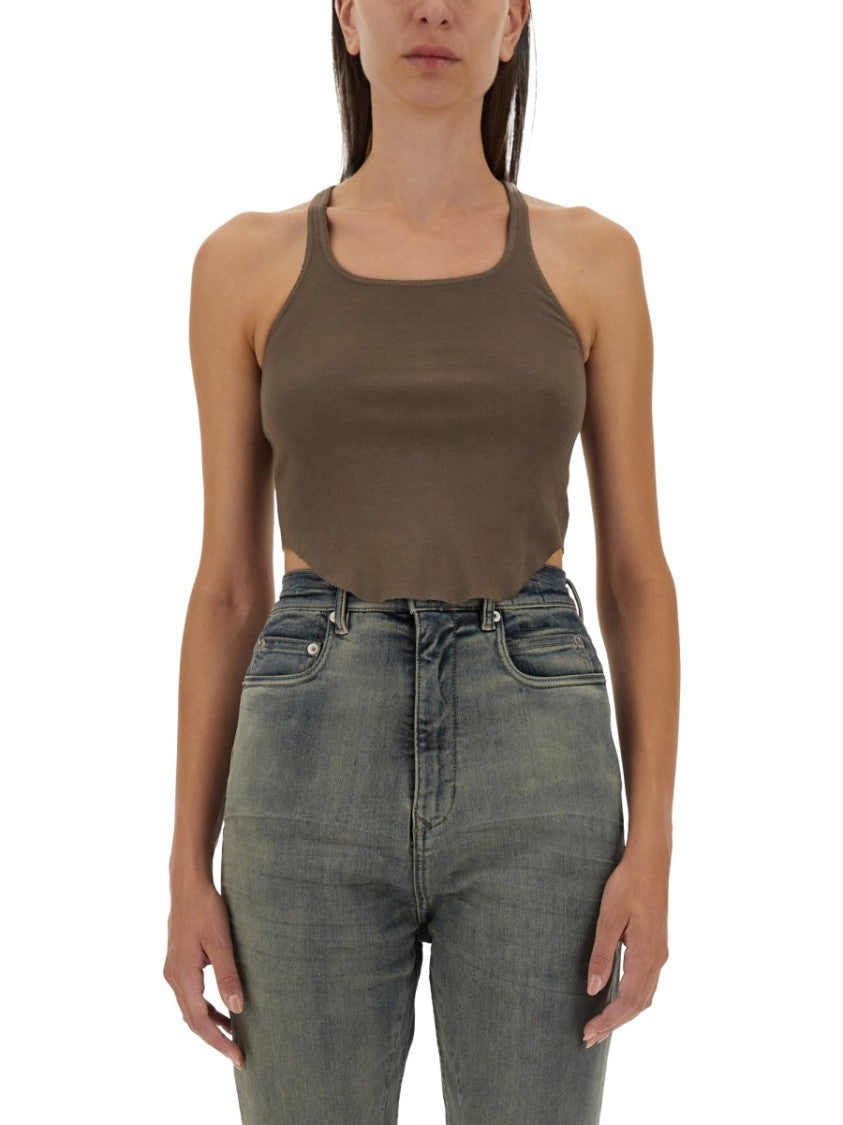 Drkshdw By Rick Owens Cropped Fitted Tank Top