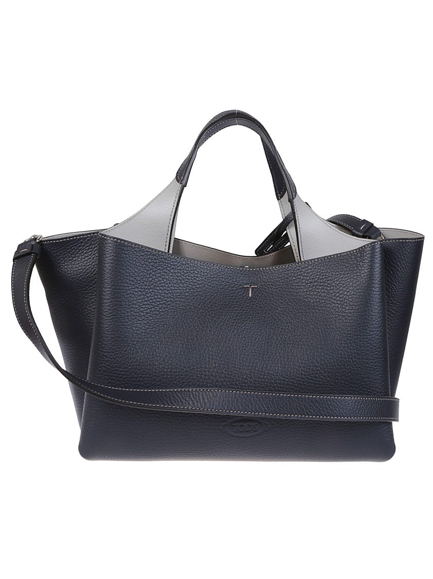 Tod's Structured Black Leather Shoulder Bag