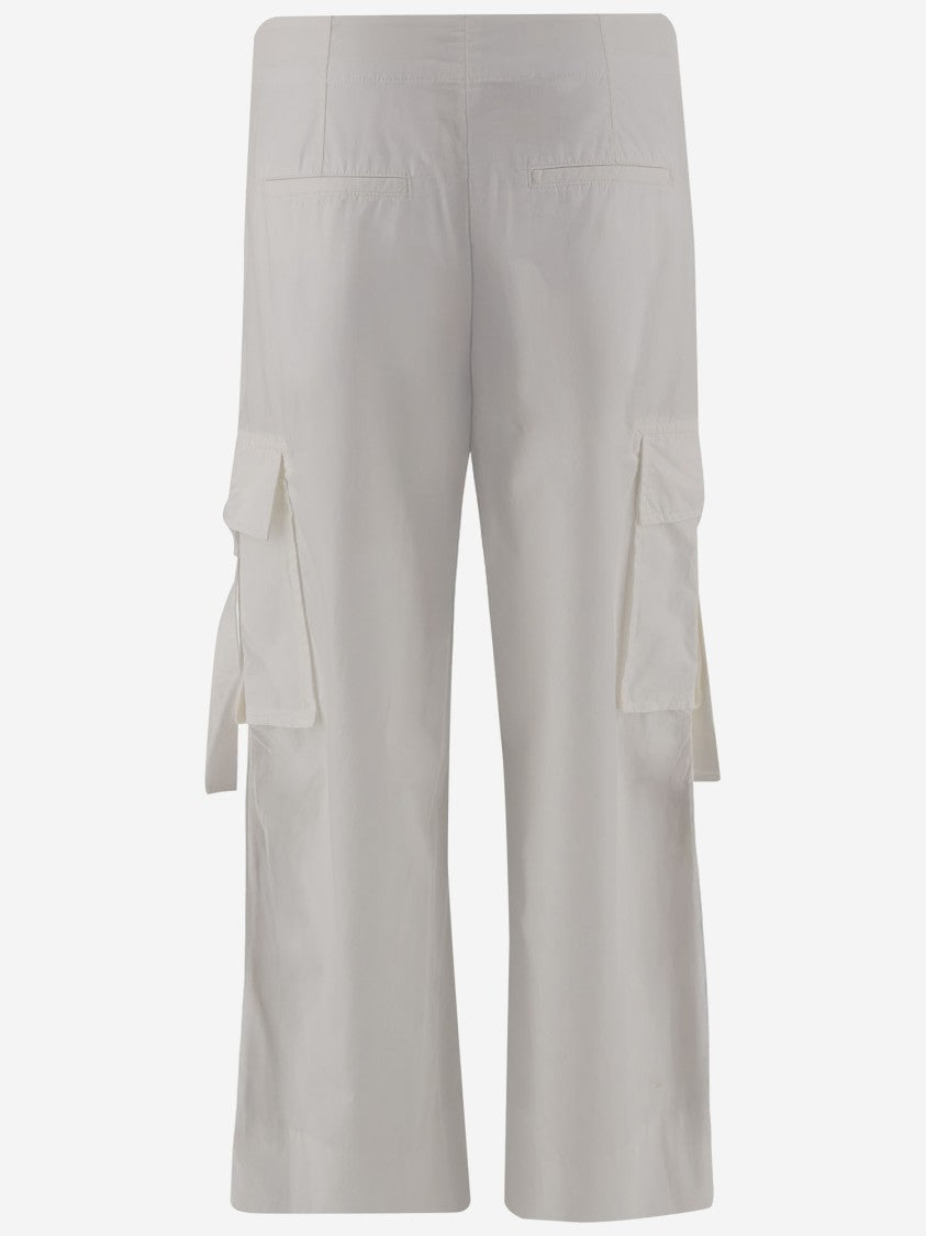 Tory Burch Cotton Cargo Pants With Adjustable Waistband