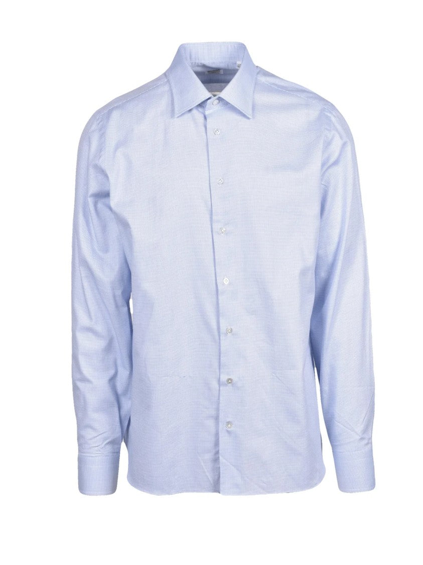 Borriello Light Blue Textured Cotton Shirt
