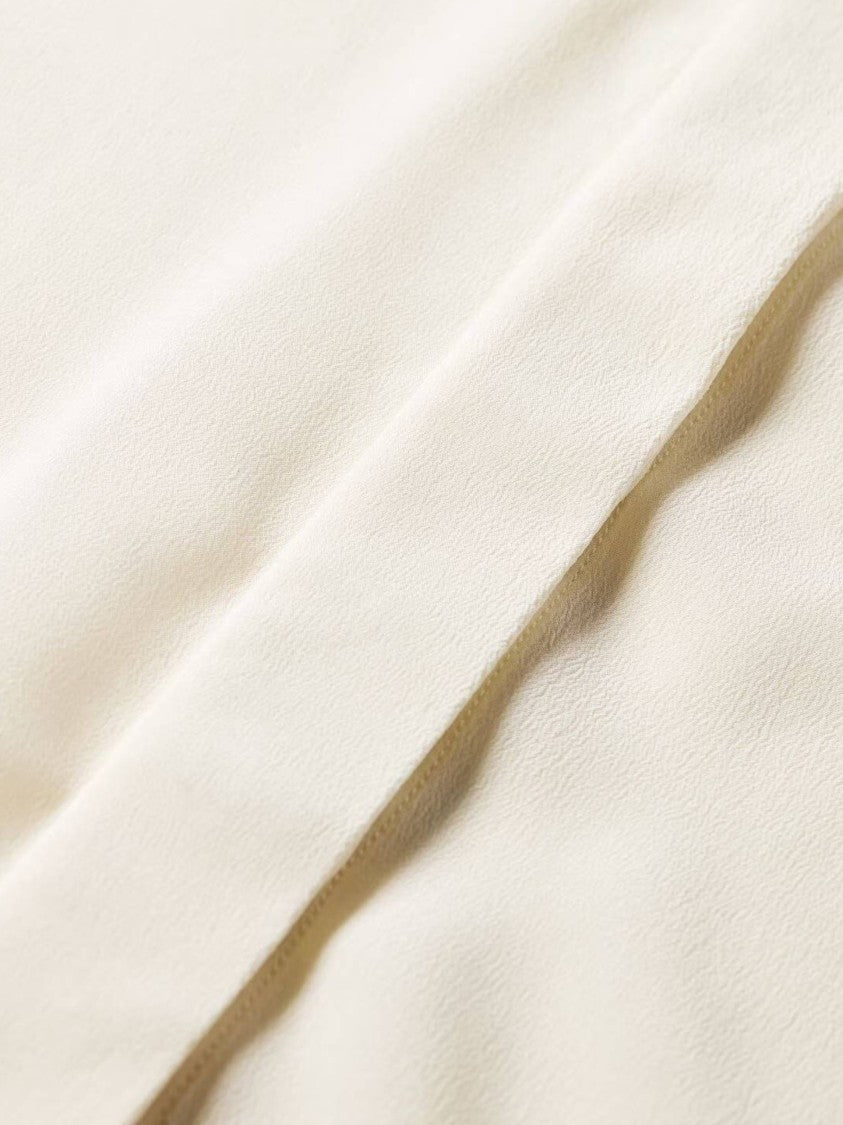 Saint Laurent Tailored Bow-Tie Puffed-Sleeve Blouse