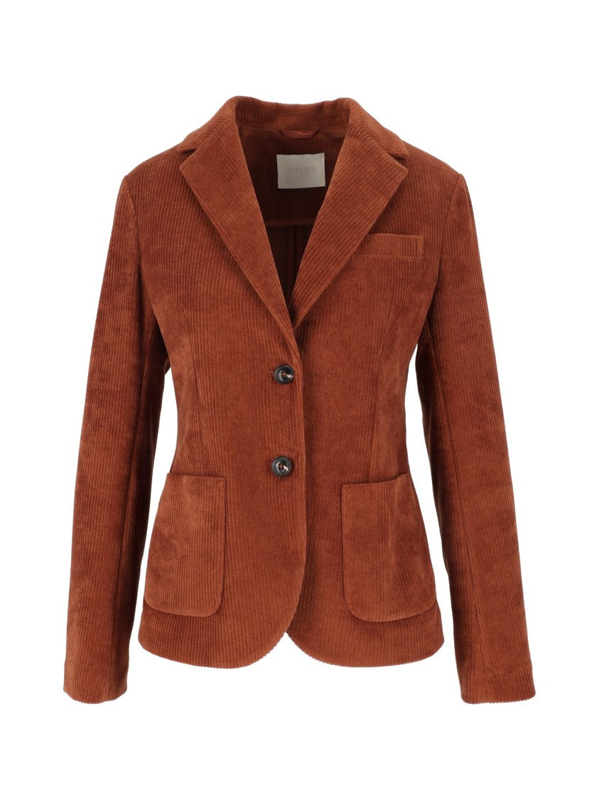 Circolo 1901 Brown Slim-Fit Corduroy Blazer