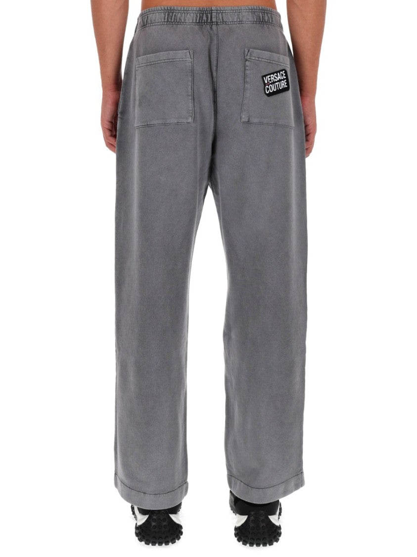 Versace Jeans Couture Grey Relaxed Logo Jogger Pants