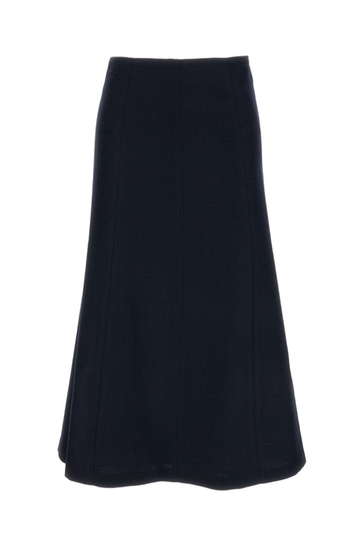 The Latest Blue Erica Wool-Blend Midi Skirt