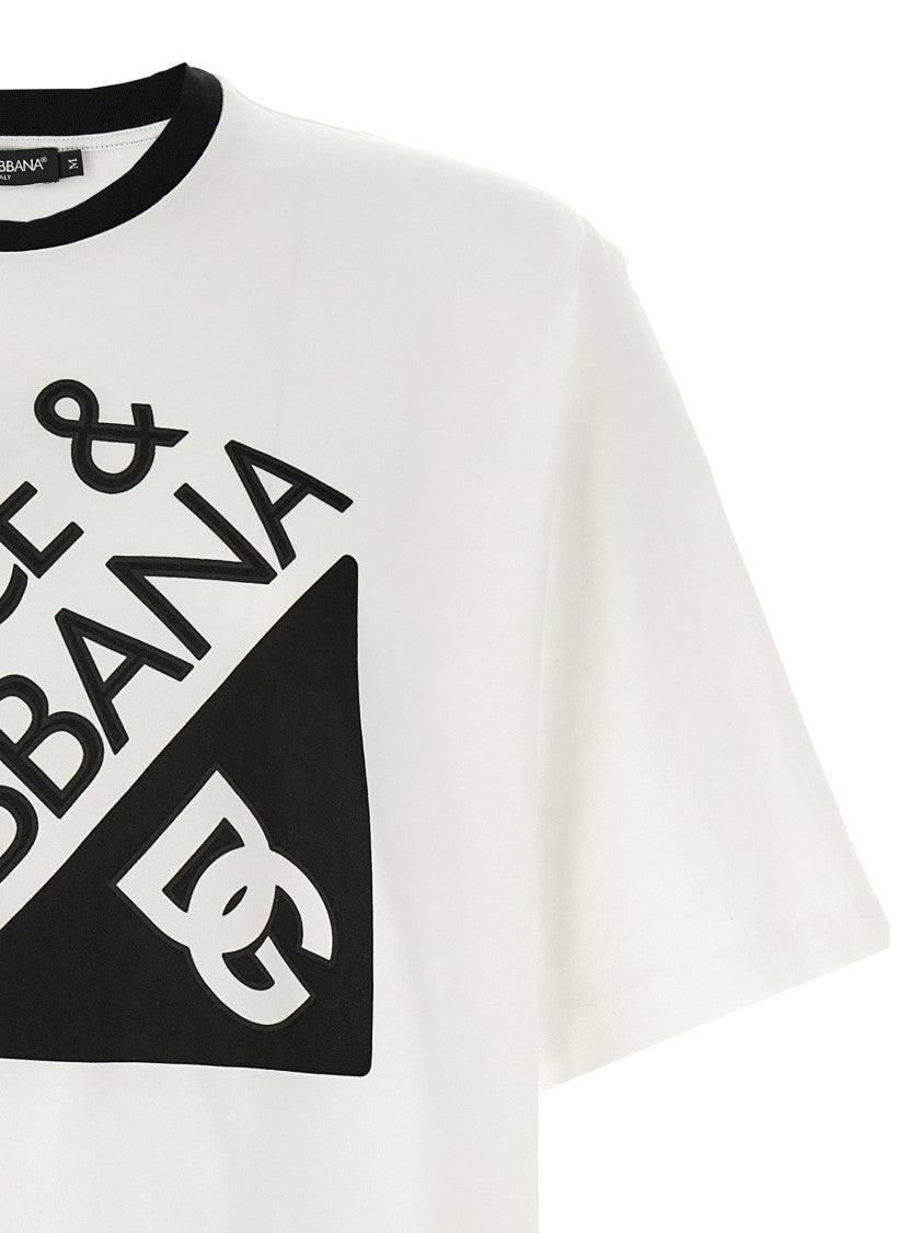 Dolce & Gabbana Cotton Crewneck T-Shirt With Front Logo