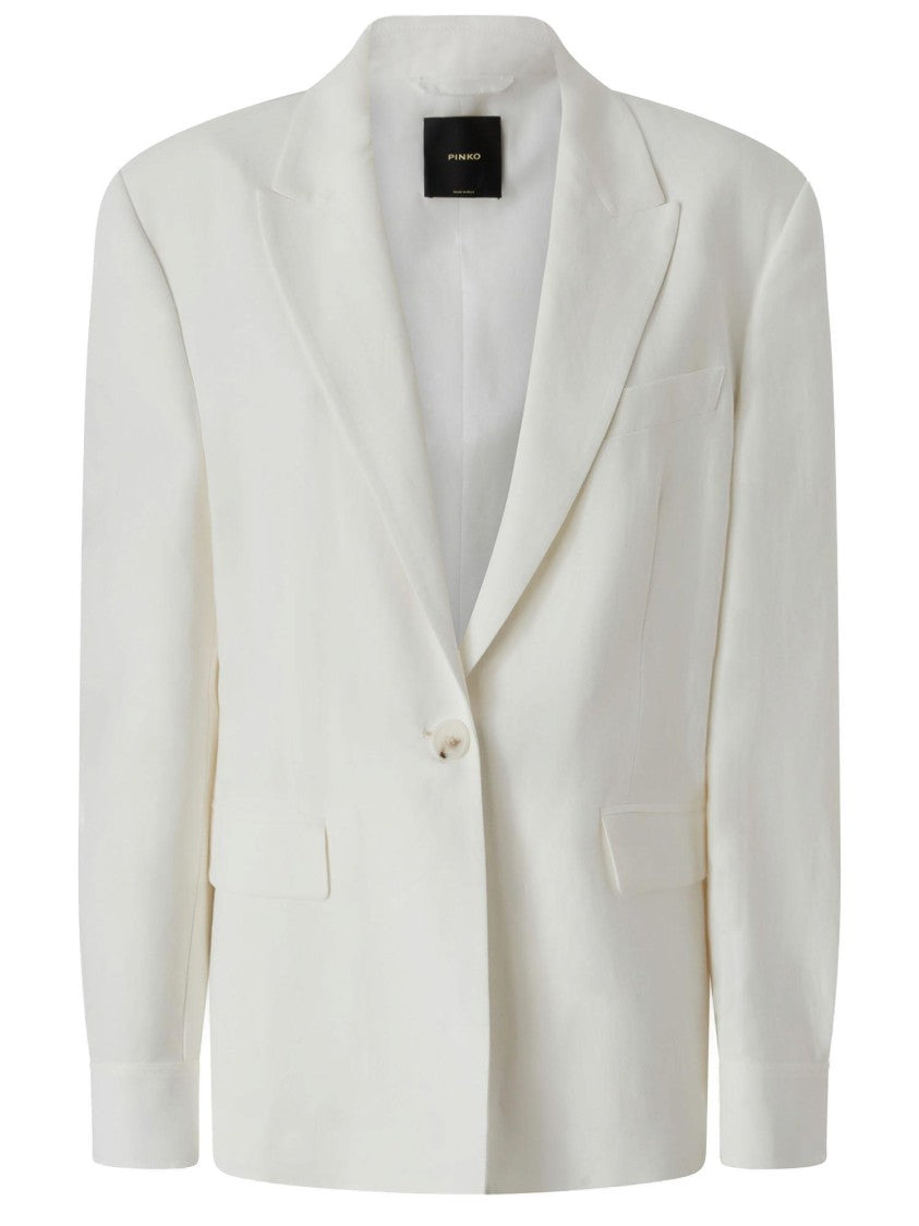 Pinko Viscose And Linen Single-Breasted Jacket