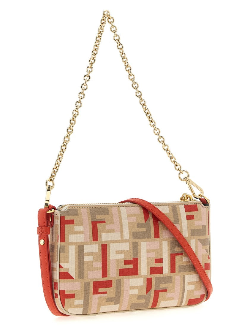 Fendi Iconic Ff Pattern Fabric Pouch With Gold-Tone Accents