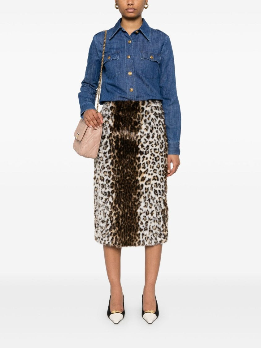 Valentino Garavani Denim Shirt With Tailored Fit And Gold-Tone Accents