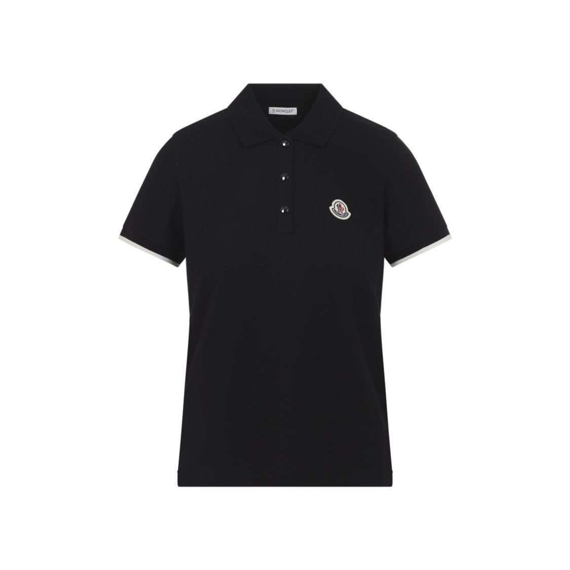 Moncler Classic Black Cotton Polo Shirt