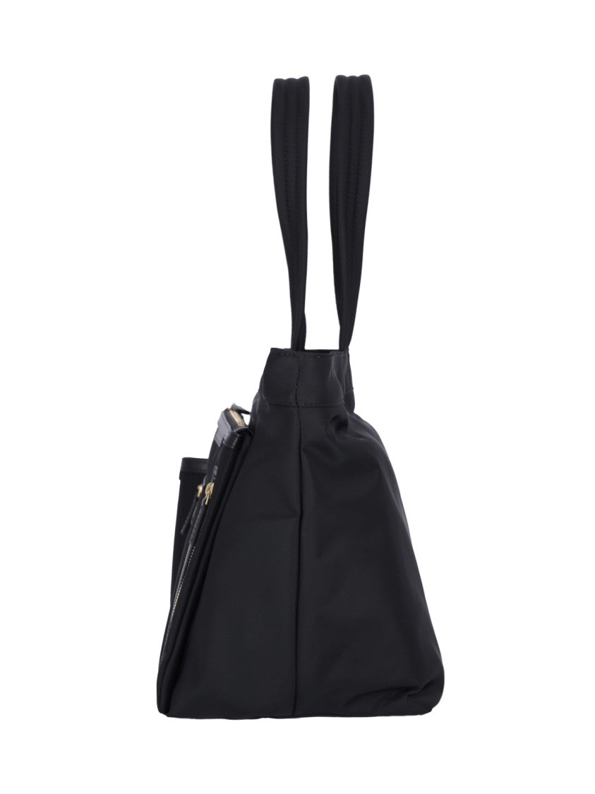 Anya Hindmarch Black Multi-Pocket Nylon Zip Tote Bag