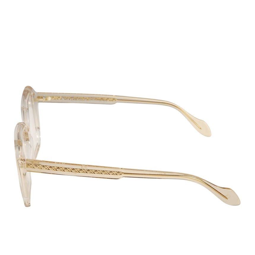 Kador Lizzy Geometric Square Eyeglasses With Textured Gold-Tone Temples